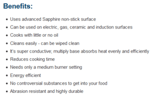 Flavourstone Cookware' claimed benefits