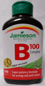 a picture of a bottle of Jamieson B 100 Complex supplements